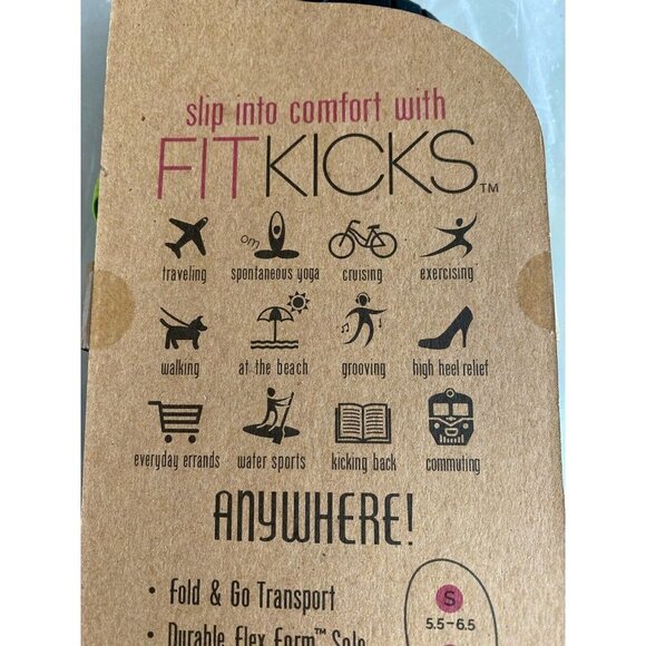 FitKicks Foldable Flat Active Shoes, Turqouise Green, Women's SZ Small 5.5 - 6.5 - Picture 6 of 10